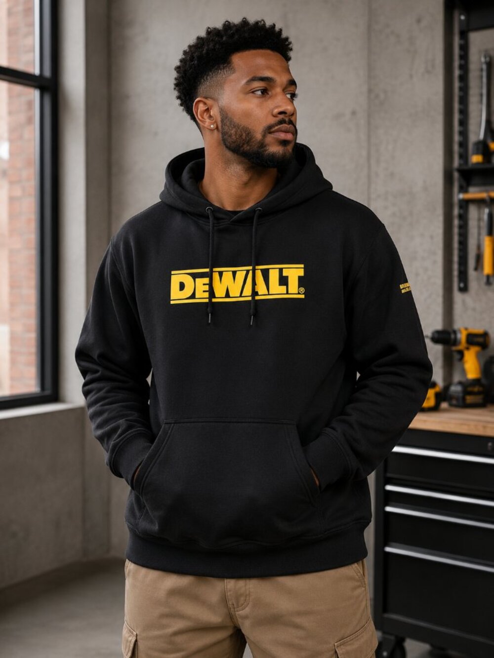 Men’s DeWalt raglan heavy hoodie